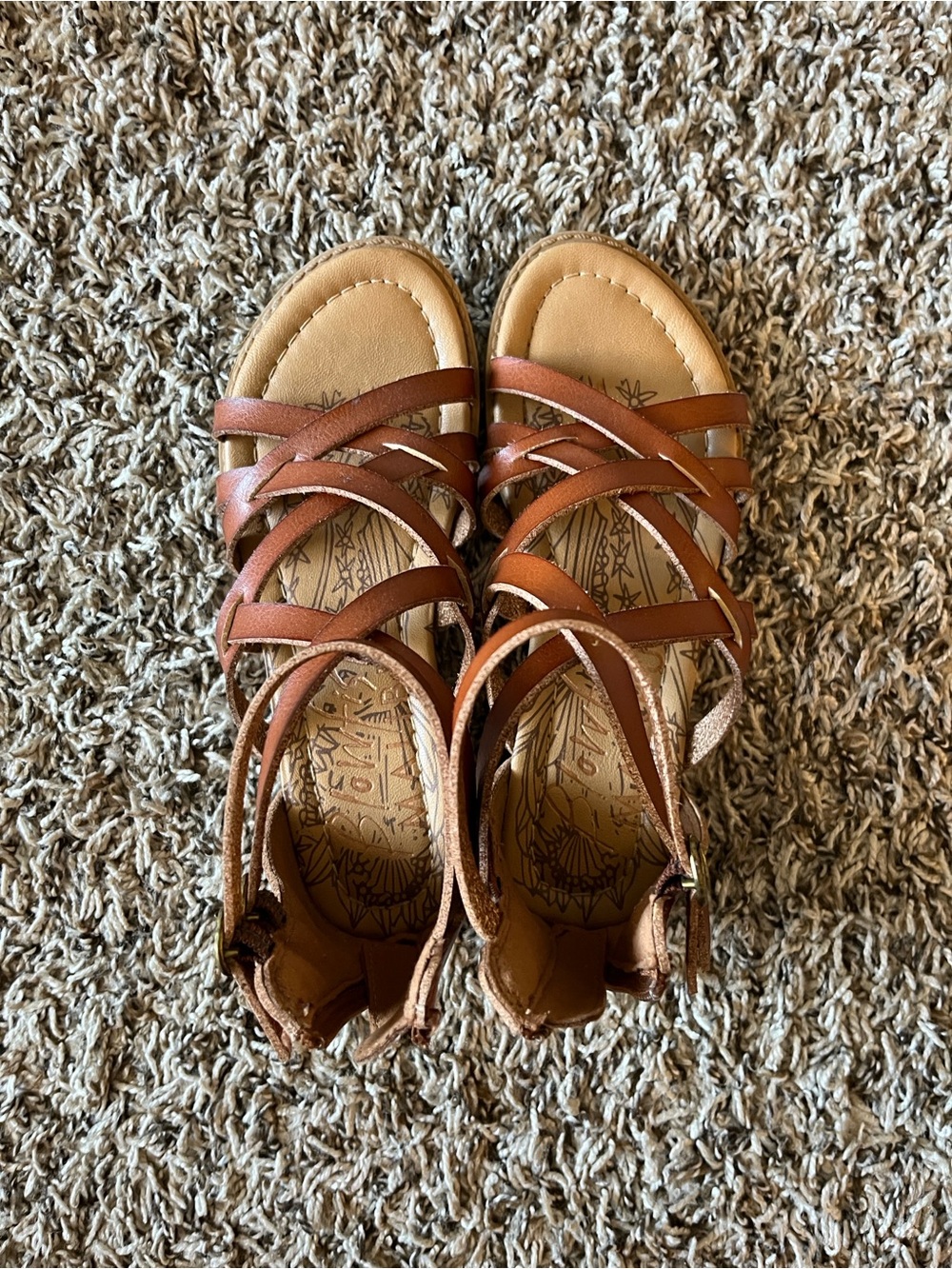 Malibu Girls Brown Strappy Gladiator Sandals